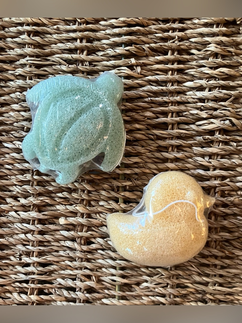 Kids Animal Bath Sponges - Green Turtle & Yellow Duck